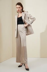 Champagne Wide Leg Loose Fit Pantsuit - FashionByTeresa